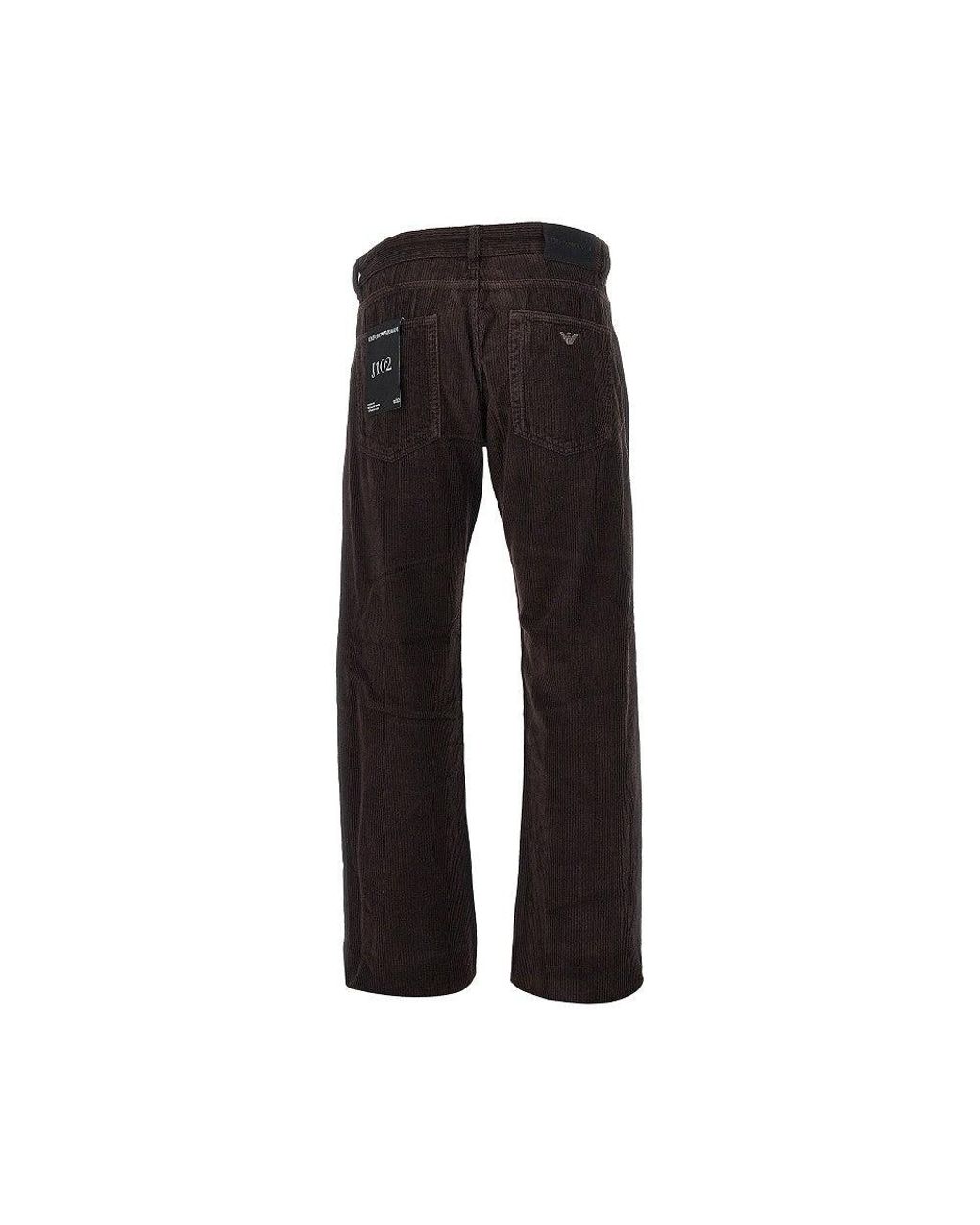 Emporio Armani Black 'J102' Corduroy Pants for men