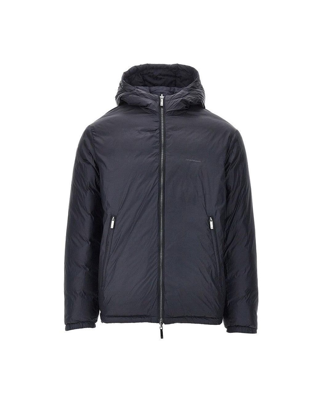 Emporio Armani Blue Reversible Nylon Down Jacket for men