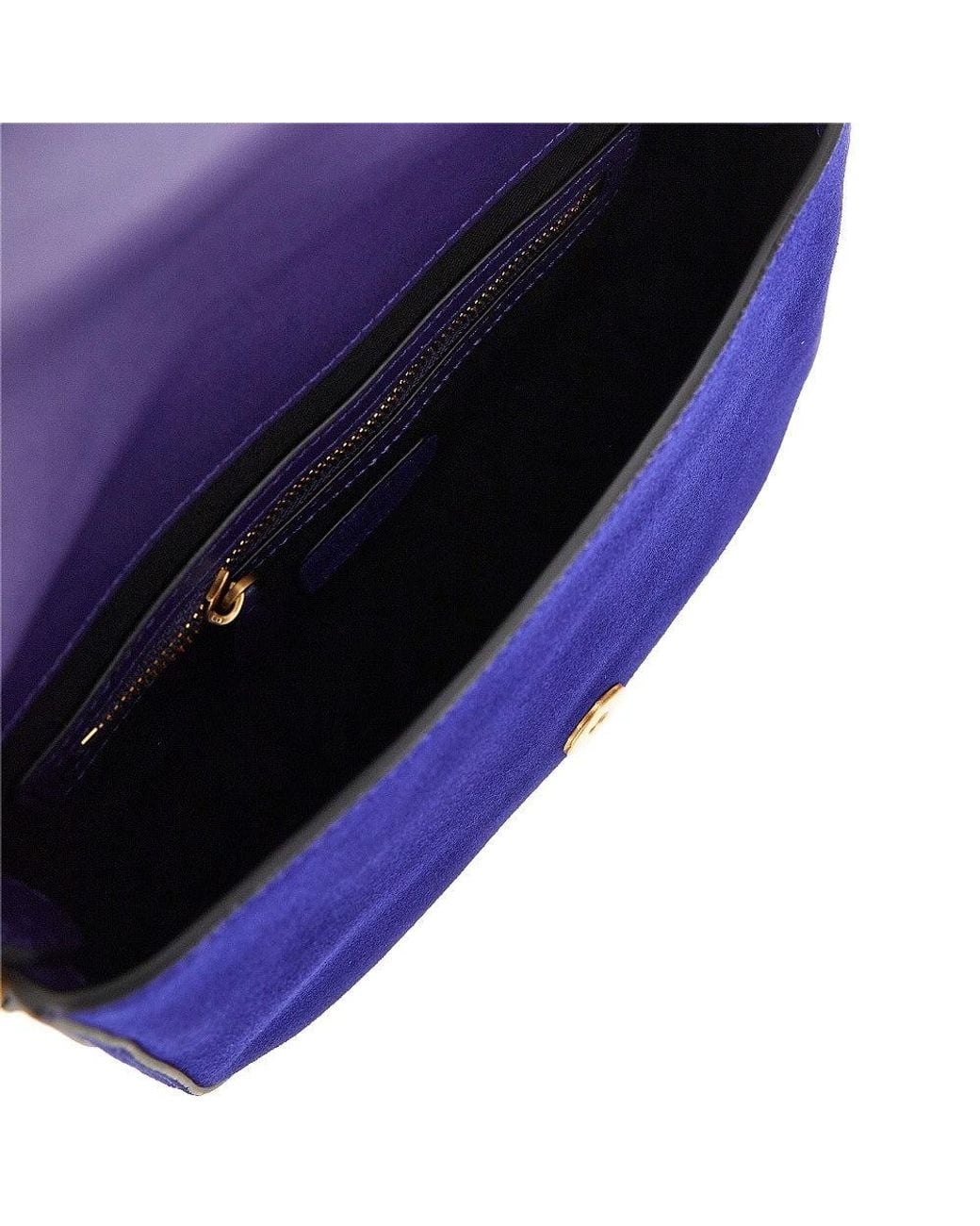 Pinko Blue 'Mini Love Bag Satchel' Suede Leather Bag