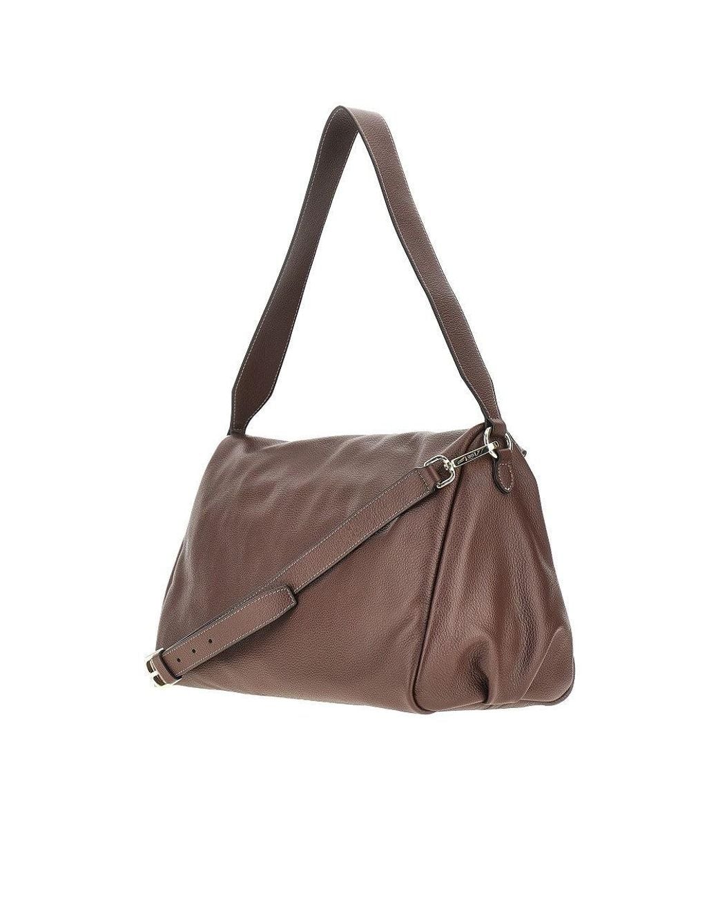 IOEF Brown Grained Leather 'Jill' Bag