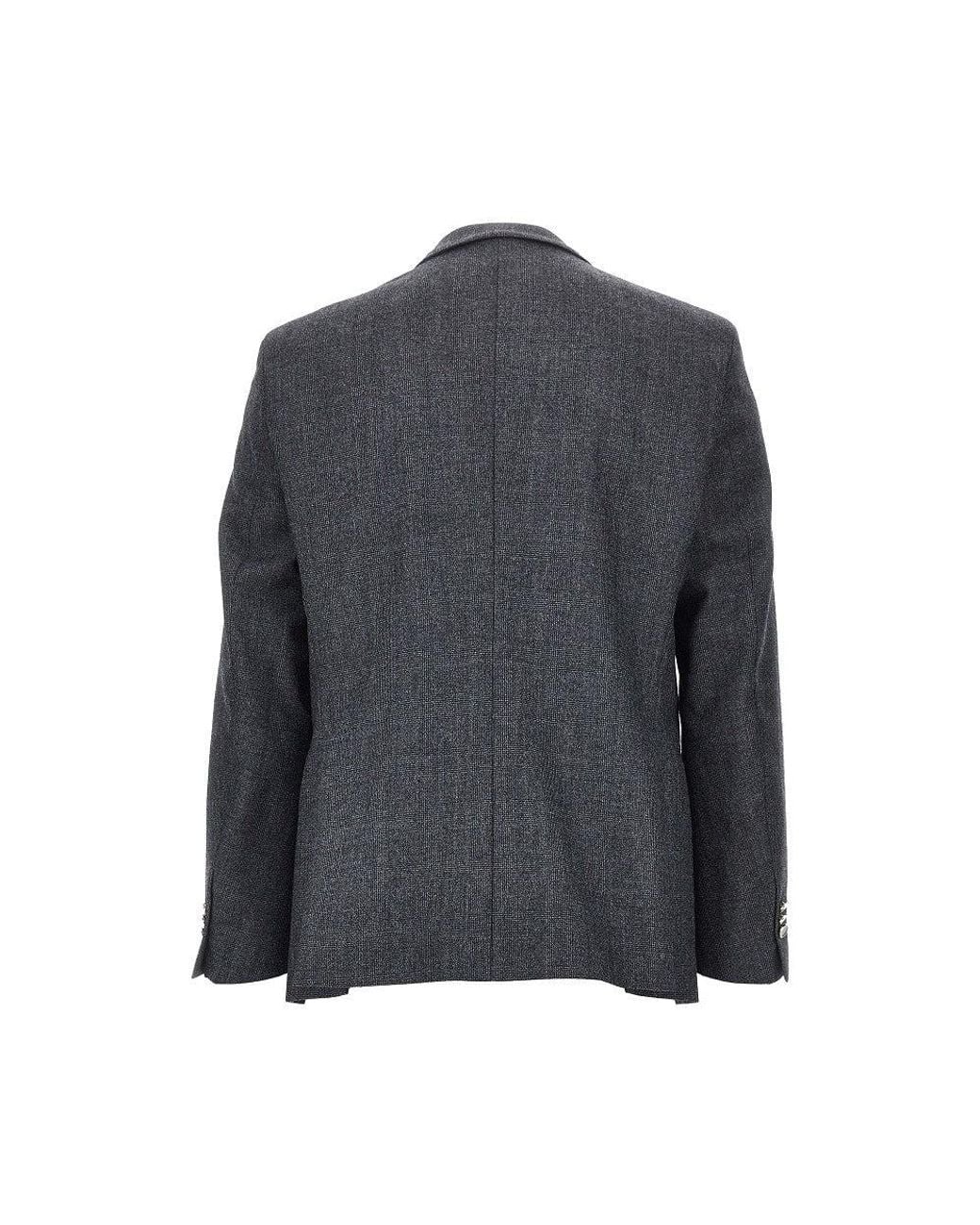 MARSĒM Black Prince Of Wales Wool-Blend Jacket for men