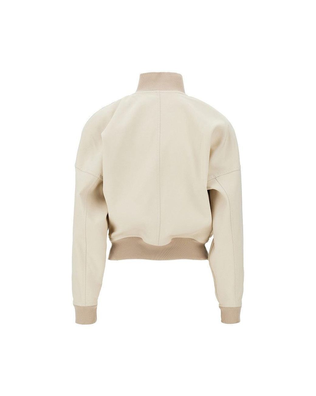 Gucci Natural Oversized Shoulders Cotton Bomber Jacket