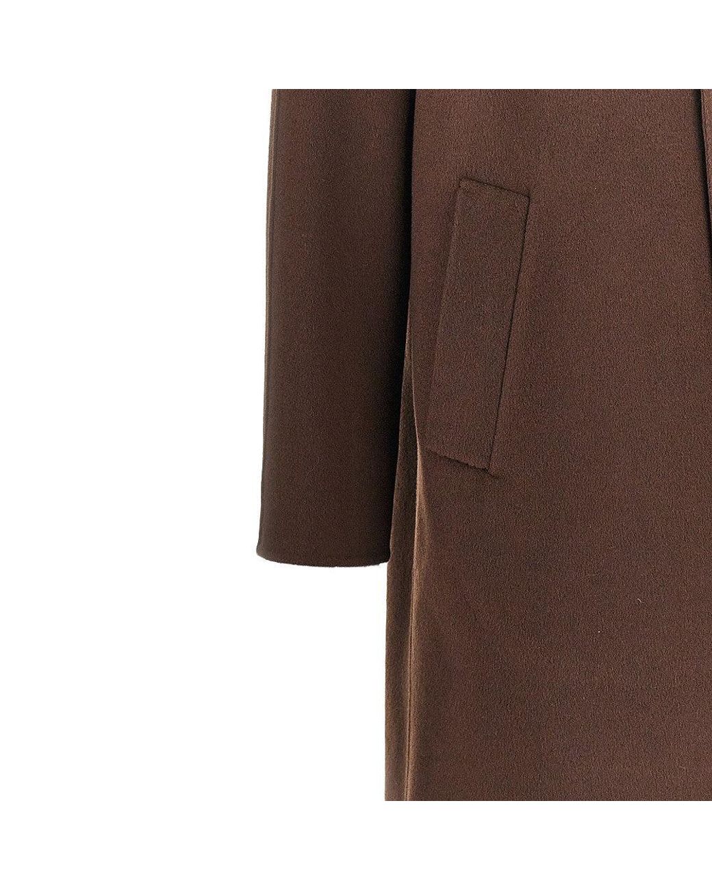 Paltò Brown Marcello Double Single-Breasted Coat for men