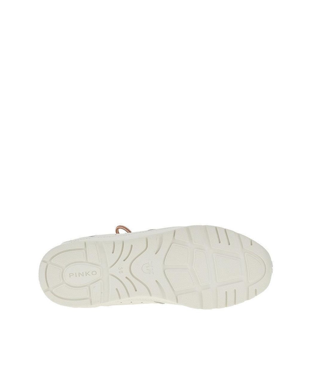 Pinko White Leather And Mesh Sneakers