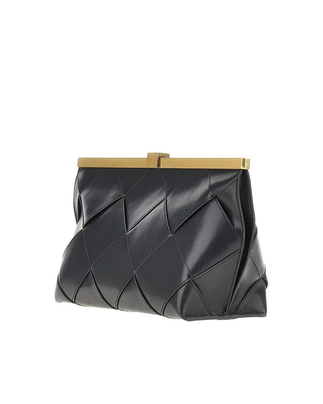 Anine Bing Gray 'Anine' Braided Leather Clutch