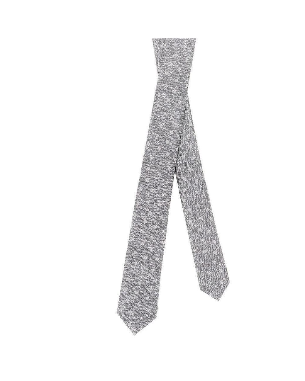 Emporio Armani Gray Jacquard Silk Necktie for men