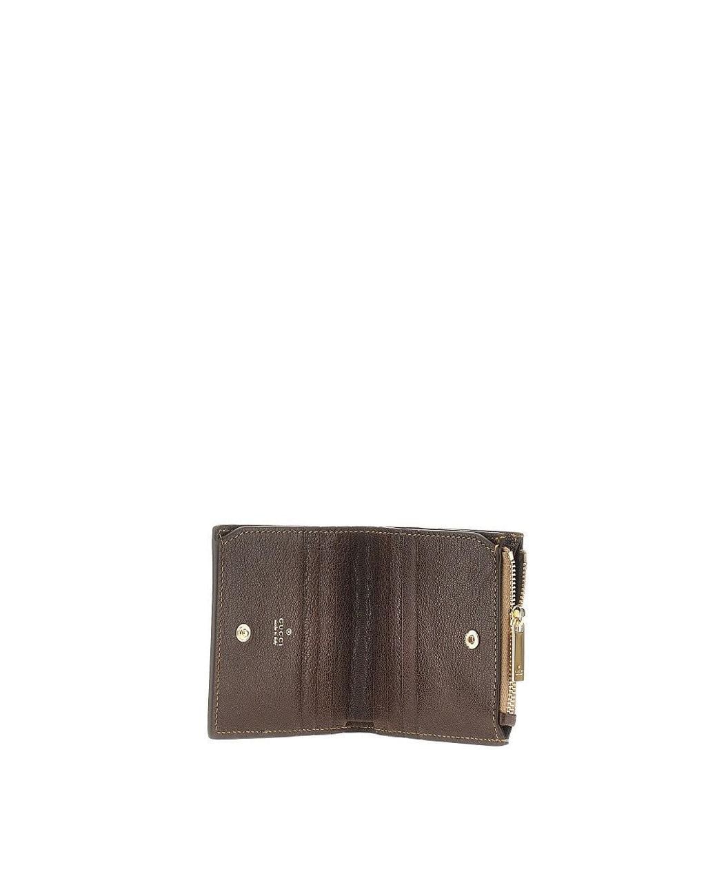Gucci Brown Coated Gg Fabric Bi-Fold Wallet