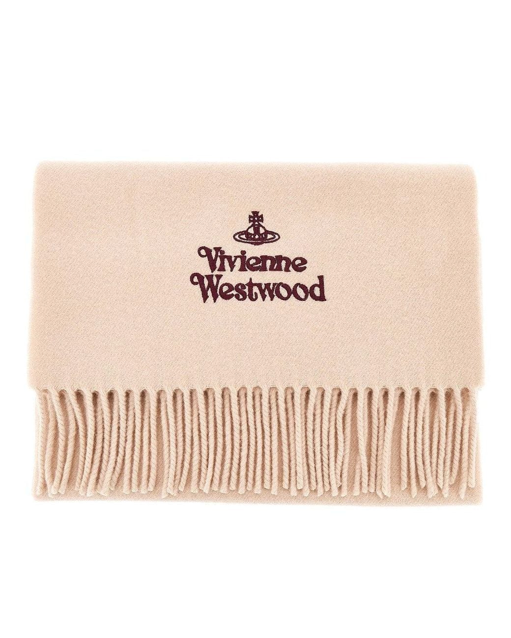 Vivienne Westwood Pink Logo Embroidery Scarf