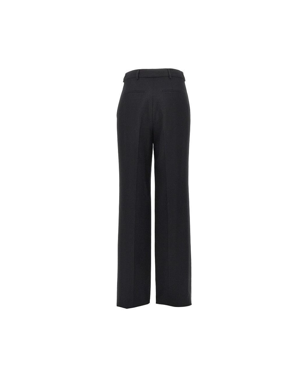 Saint Laurent Black Grain De Poudre Wool Pants