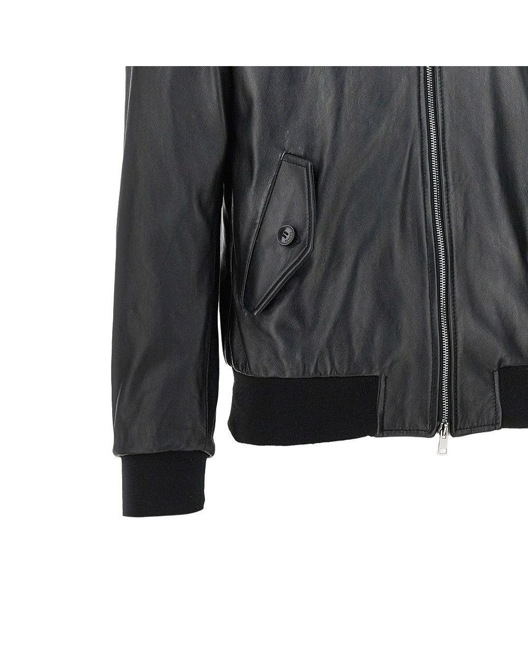 Dacute Gray Nappa Leather New Ben Bomber Jacket for men