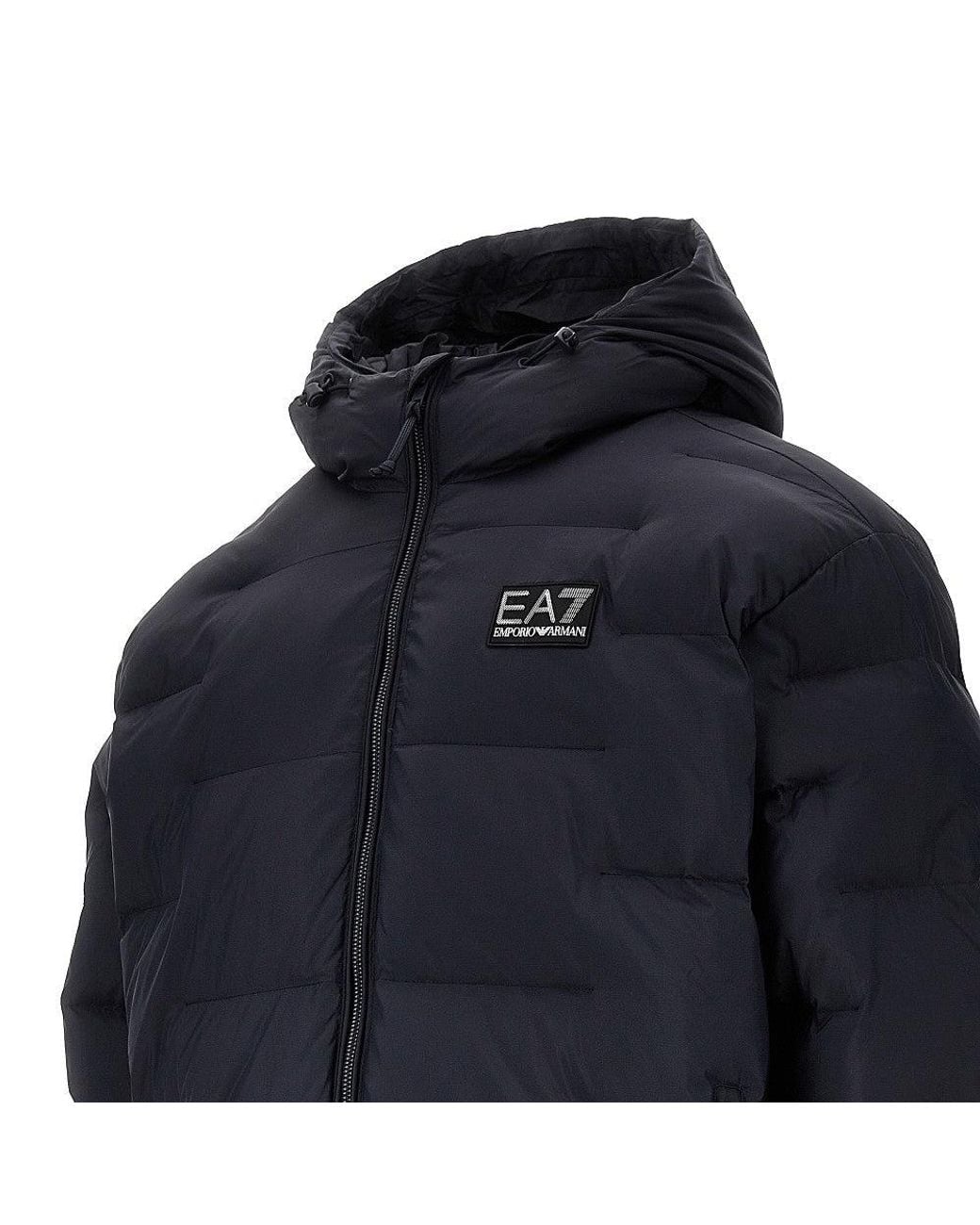 EA7 Blue Padded Micro Ripstop Jacket for men