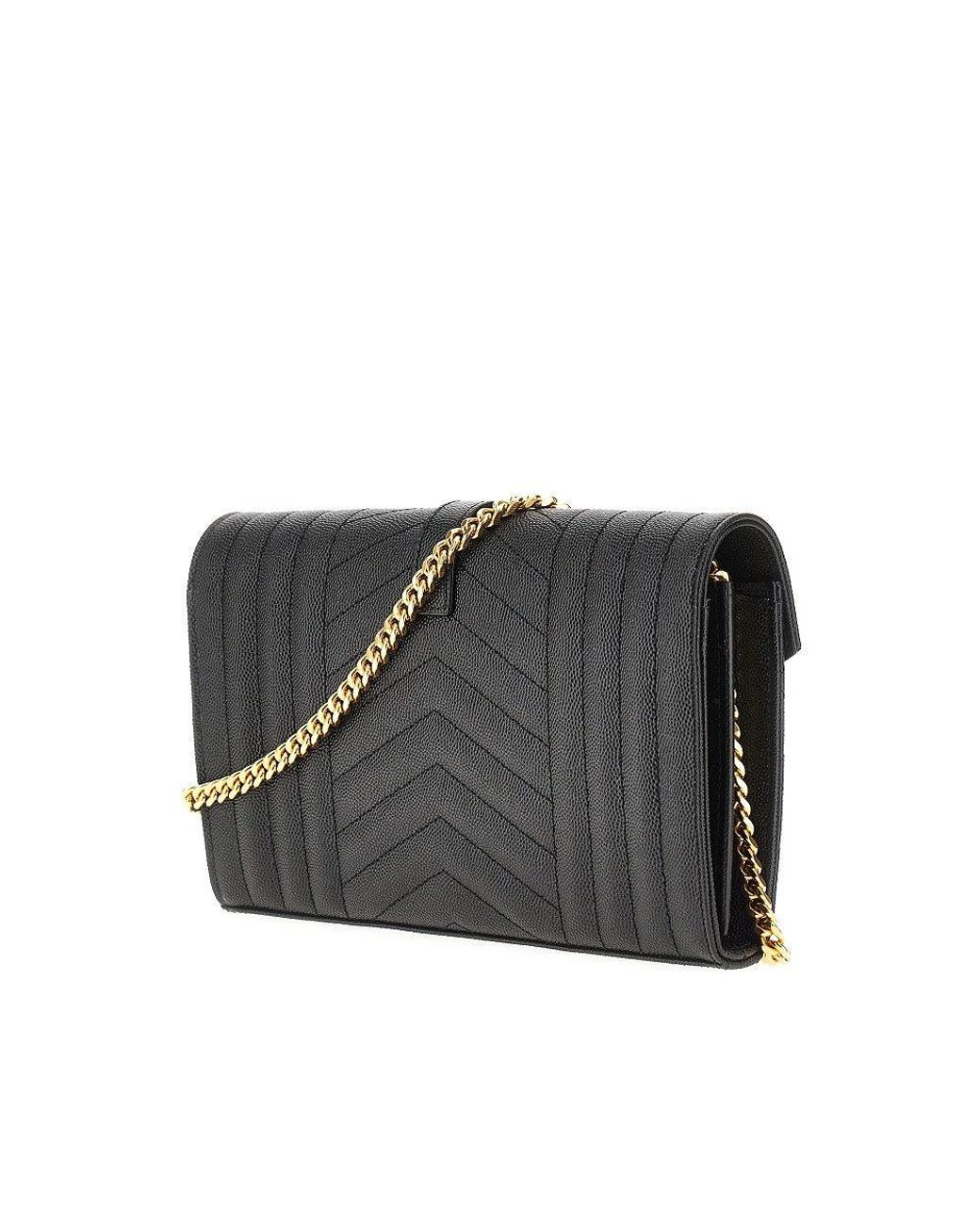 Saint Laurent Clutch With Chain And Cassandre Detail in