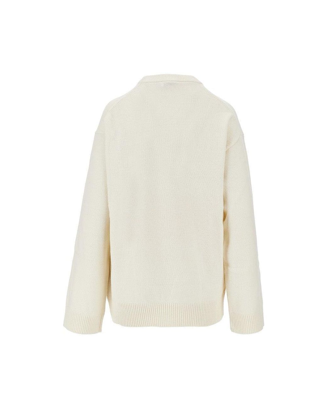 Ganni White 'Strawberry' Wool-Blend Sweater