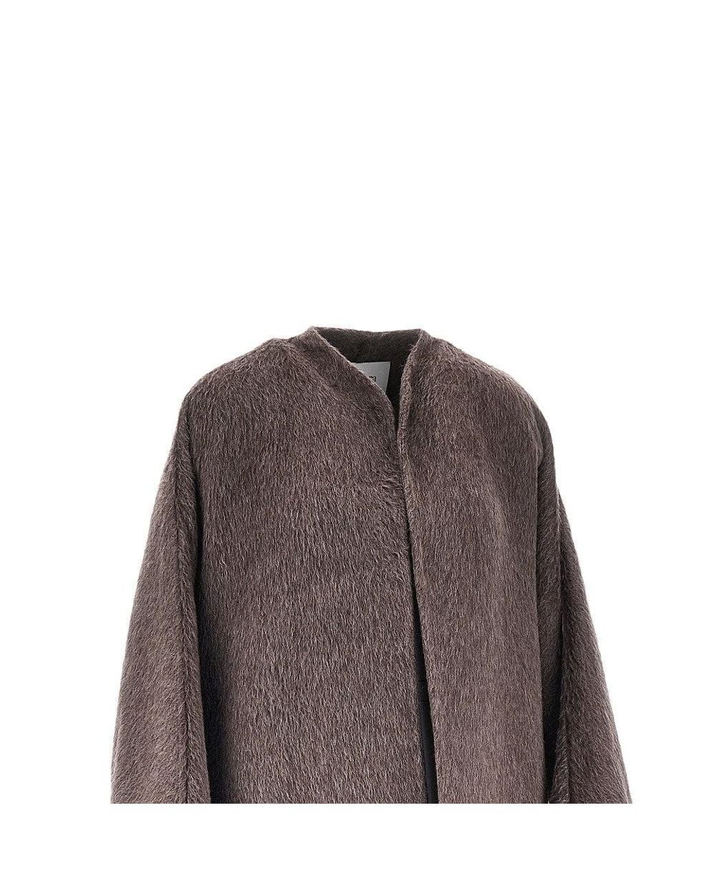 Max Mara Brown Camel And Mohair Oversized Coat