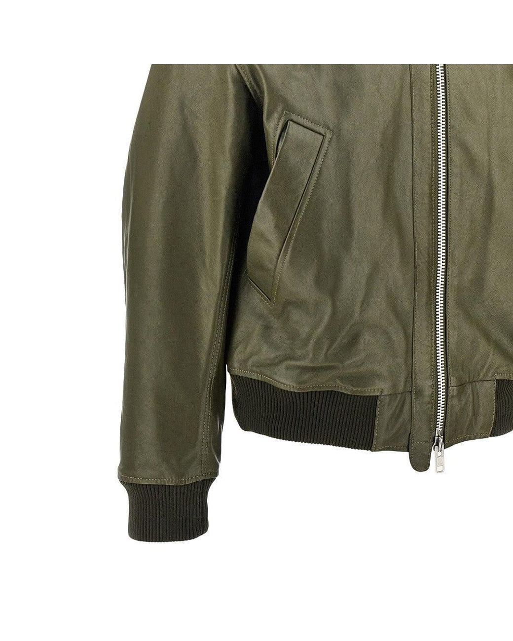 sunflower Green Leather Flight Jacket for men