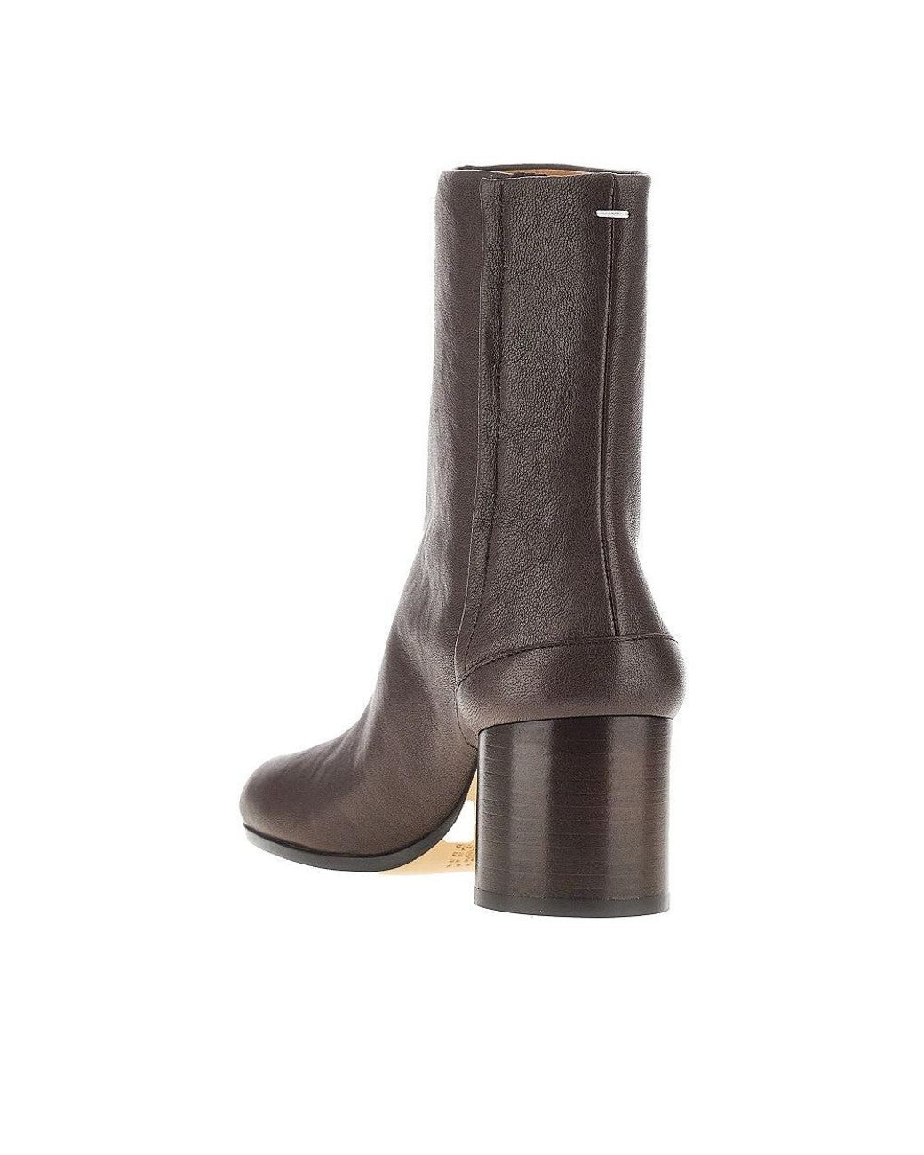 Maison Margiela Brown 'Tabi' Leather Ankle Boots