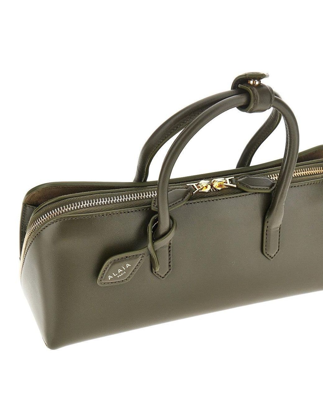 Alaïa Green Box Leather Small 'Delta' Bag