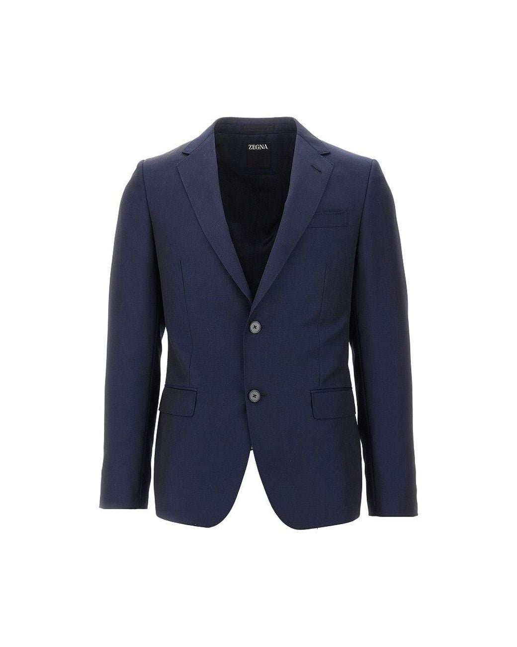 Zegna Blue Single-Breated Tailored Suit for men