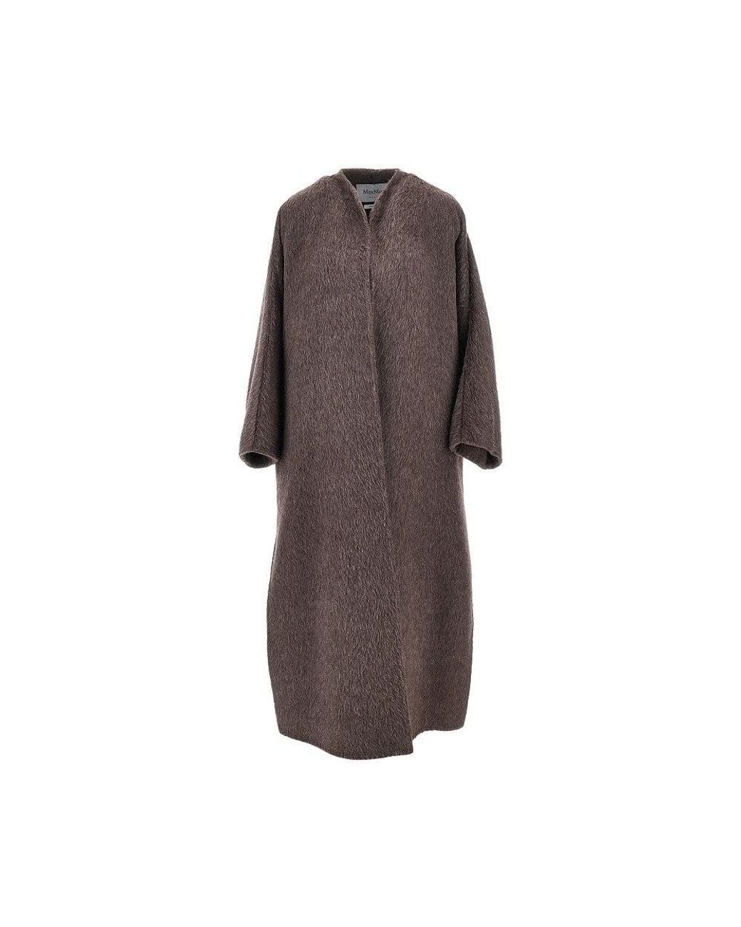 Max Mara Brown Camel And Mohair Oversized Coat