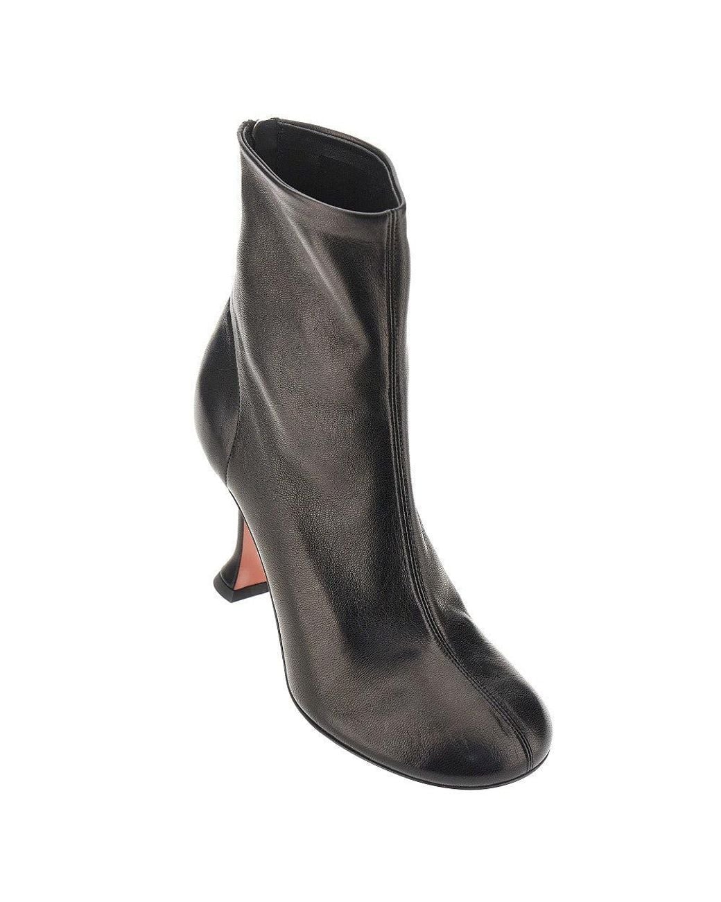 AMINA MUADDI Black 'Iris' Nappa Leather Ankle Boots