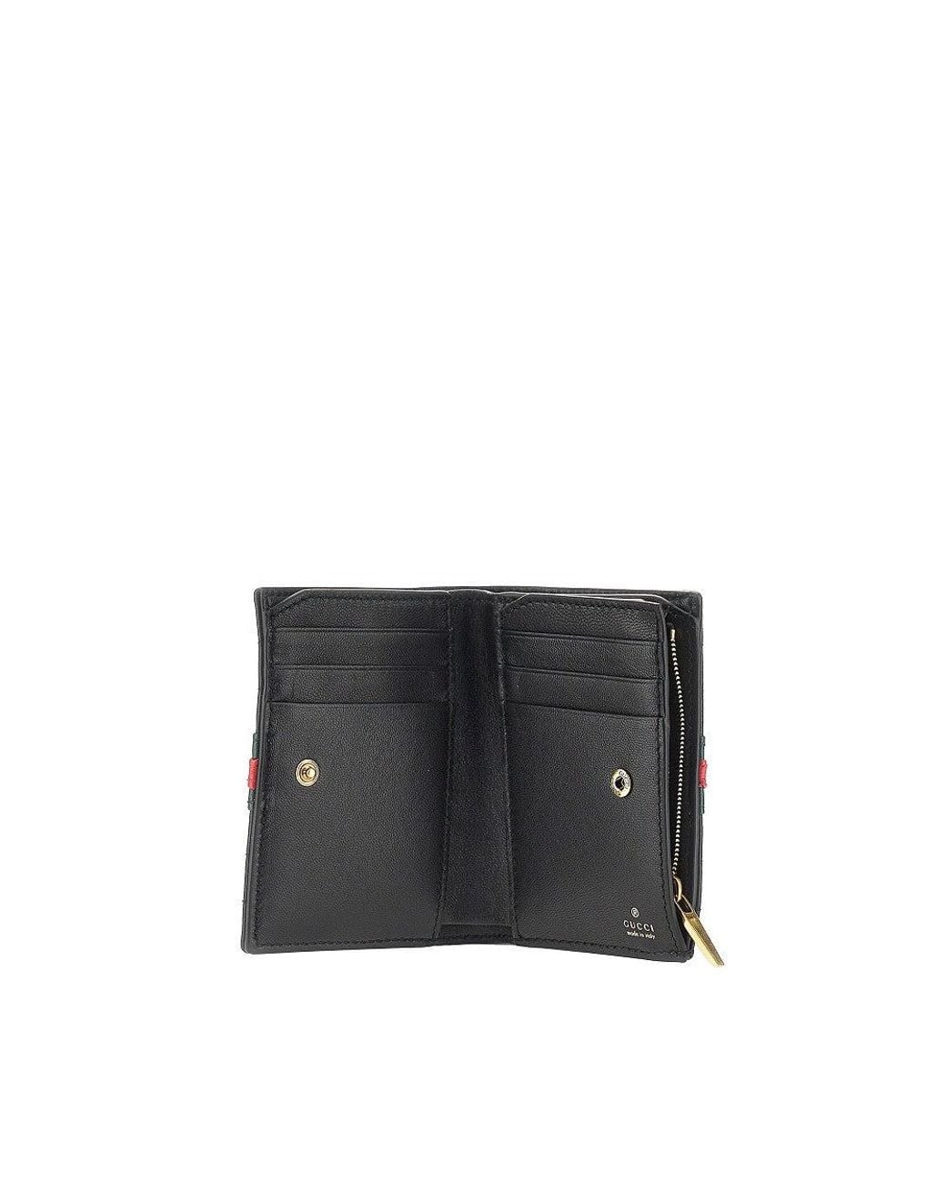 Gucci Gray 'Gg Marmont' Nappa Leather Bi-Fold Wallet