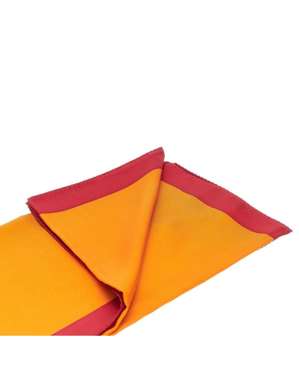Saint Laurent Orange 'Cassandre' Silk Twill Scarf