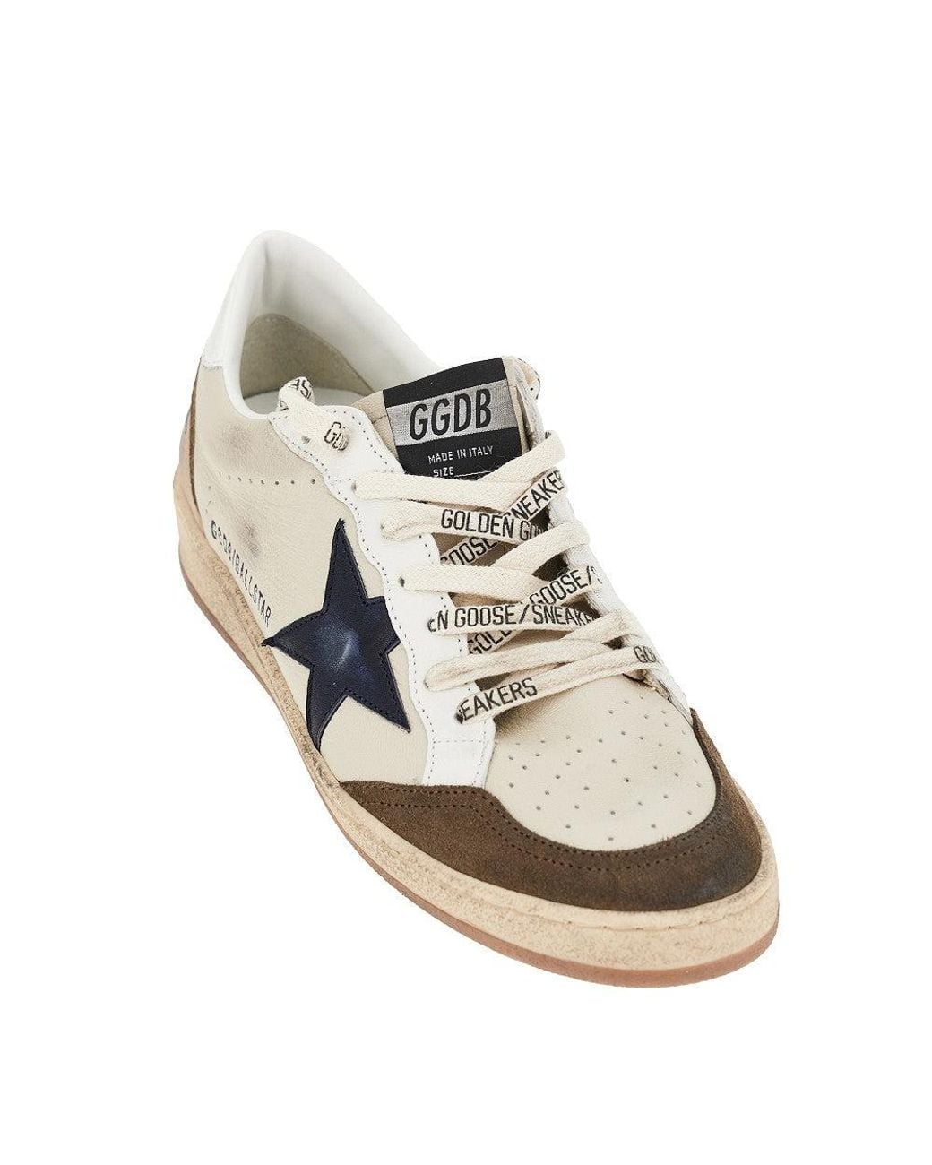 Golden Goose Deluxe Brand Natural 'Ballstar' Leather Sneakers for men