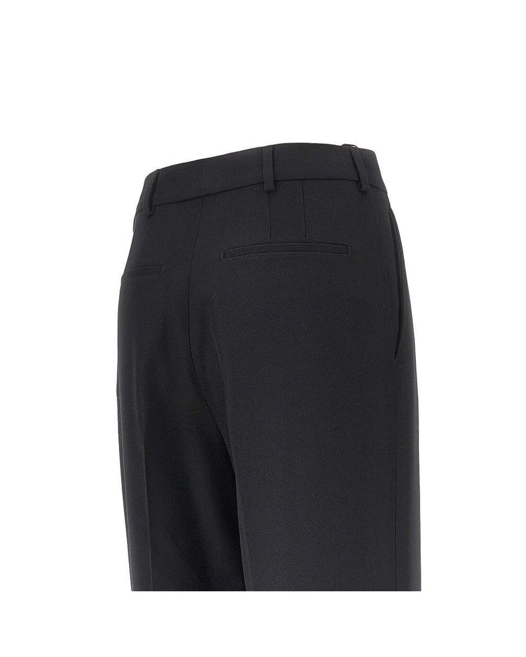 Saint Laurent Black Grain De Poudre Wool Pants