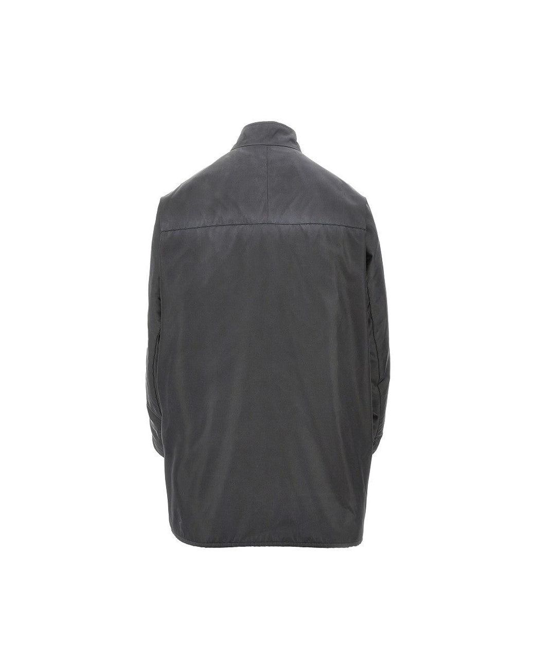 Prada Gray Washed Re-Nylon Oversized Blouson Jacket