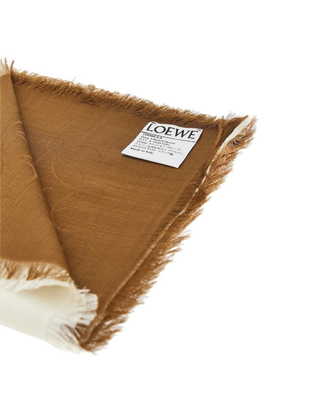 Loewe Natural Jacquard Wool And Silk Scarf