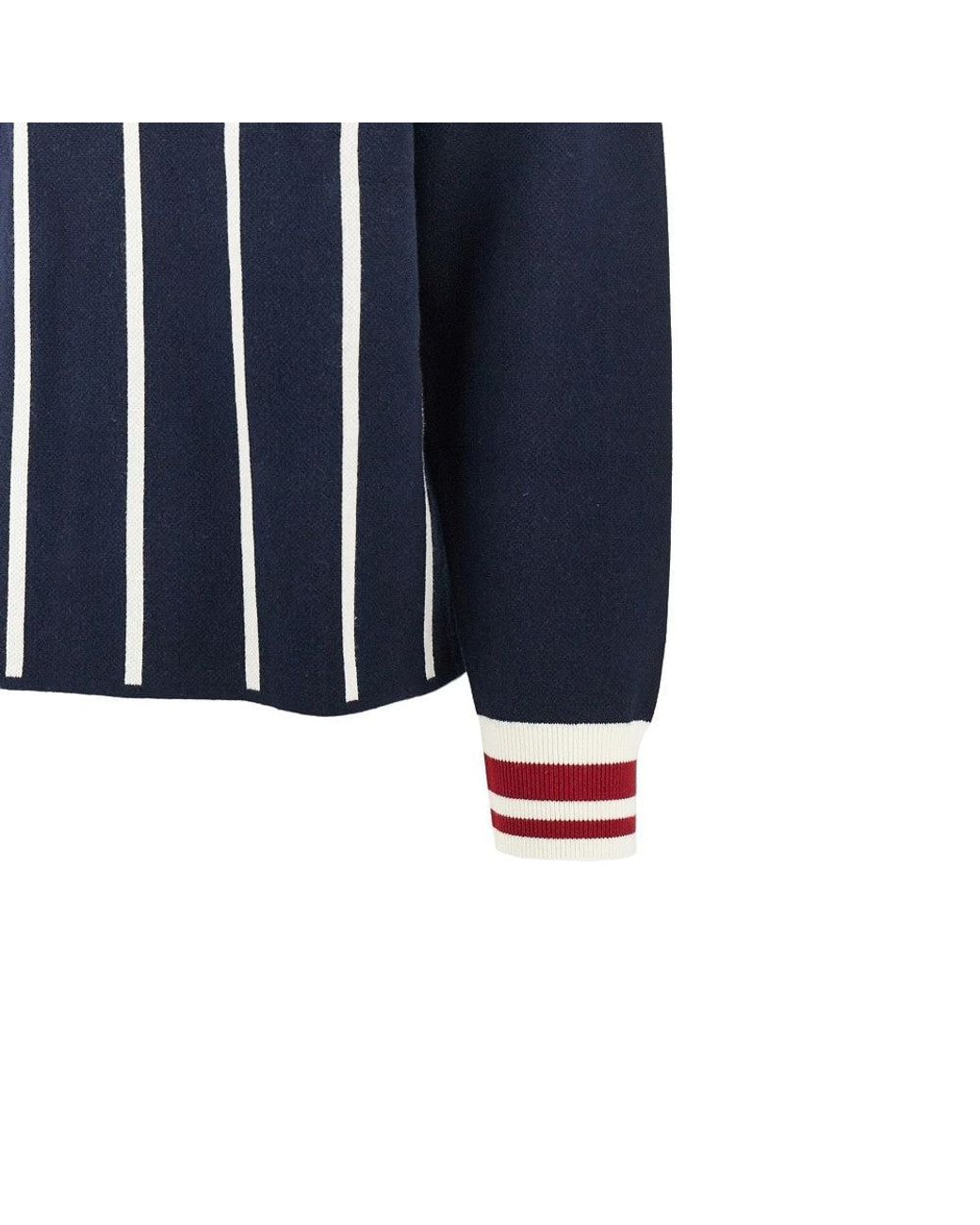 Prohibited Blue 'Field Numbers' Knitted Polo Sweater for men