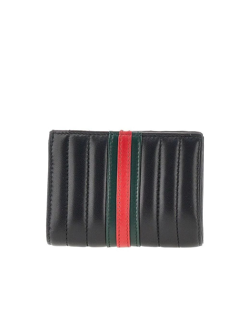Gucci Gray 'Gg Marmont' Nappa Leather Bi-Fold Wallet