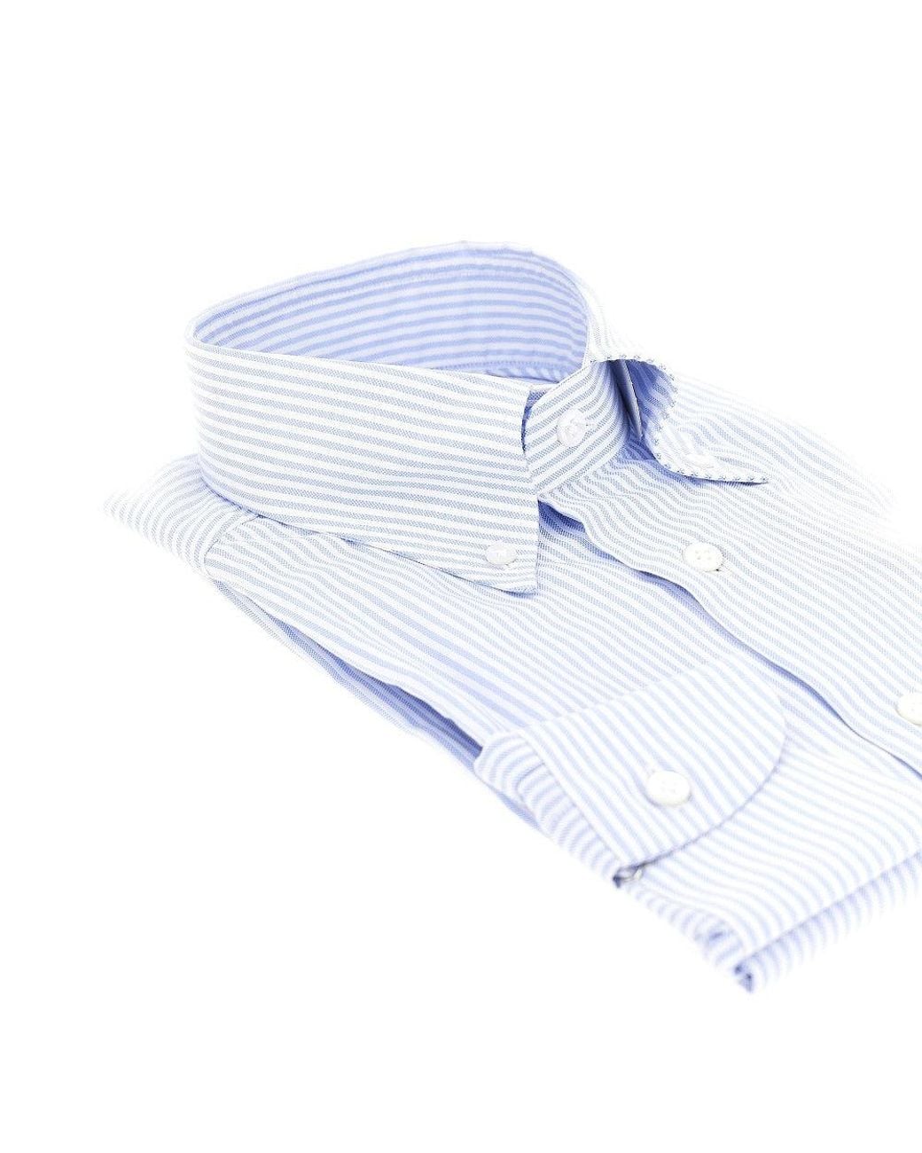 Borriello Blue Striped Oxford Cotton Shirt for men