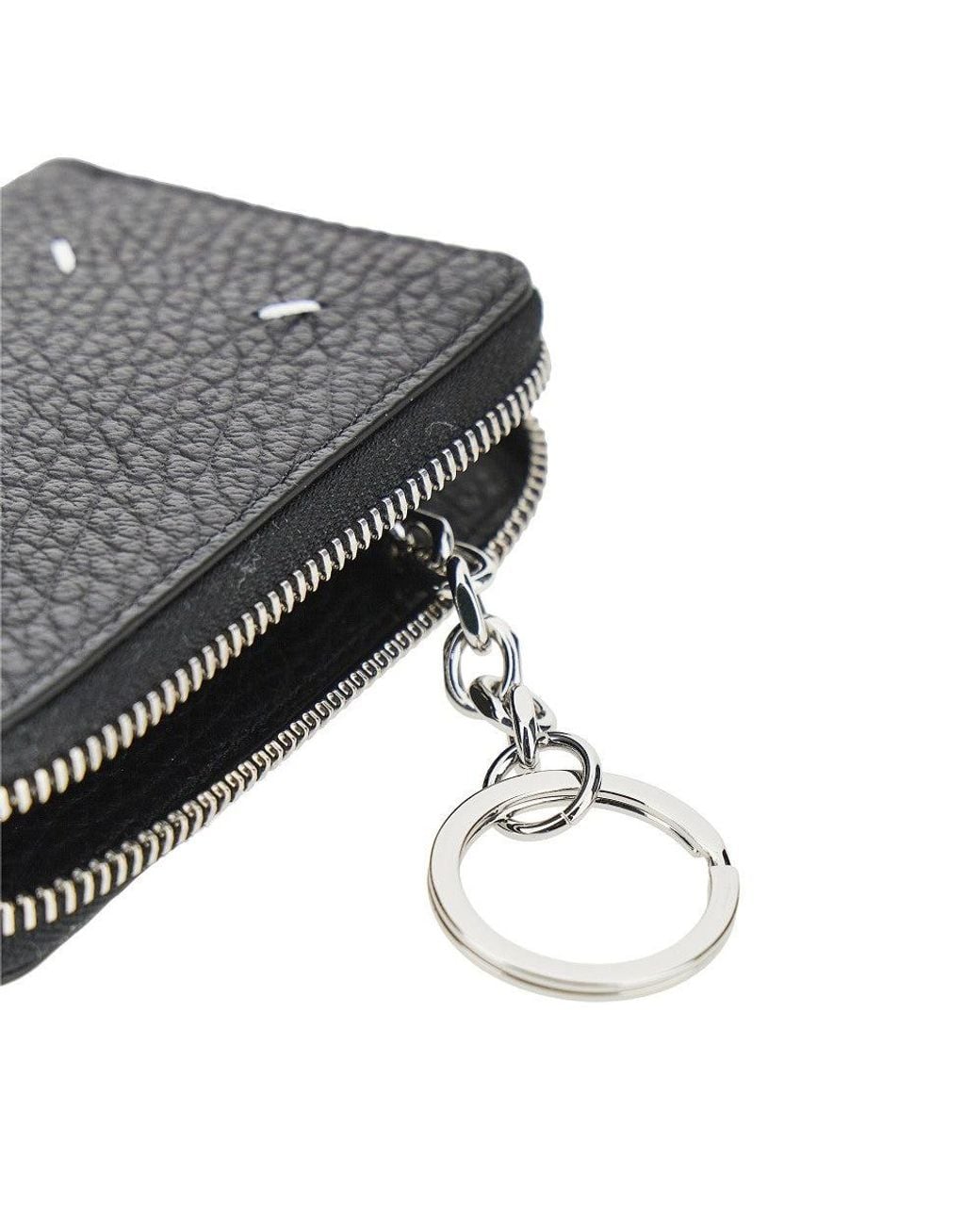 Maison Margiela Black 'Four Stitches' Leather Cardholder Pouch
