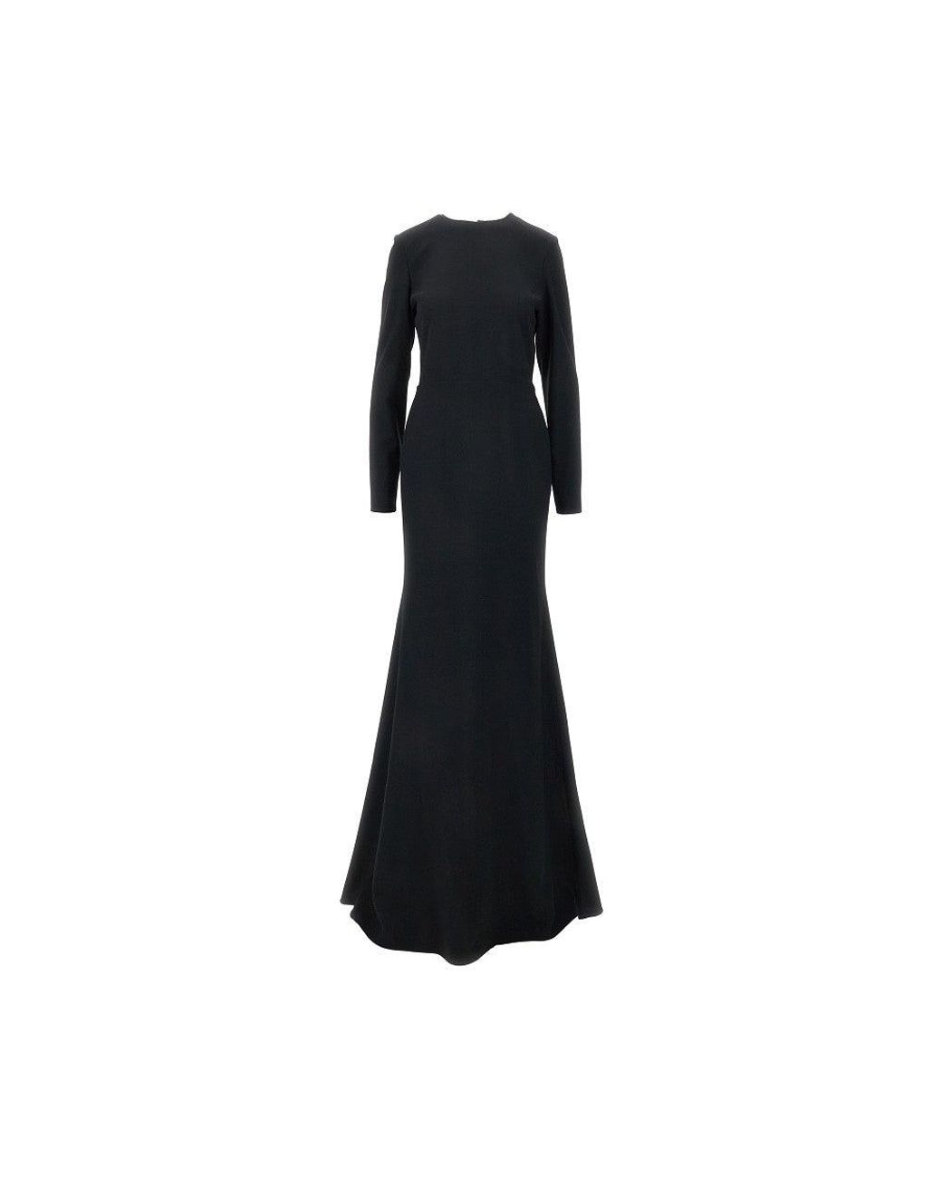 Gucci Black Crepe Open-Back Long Dress