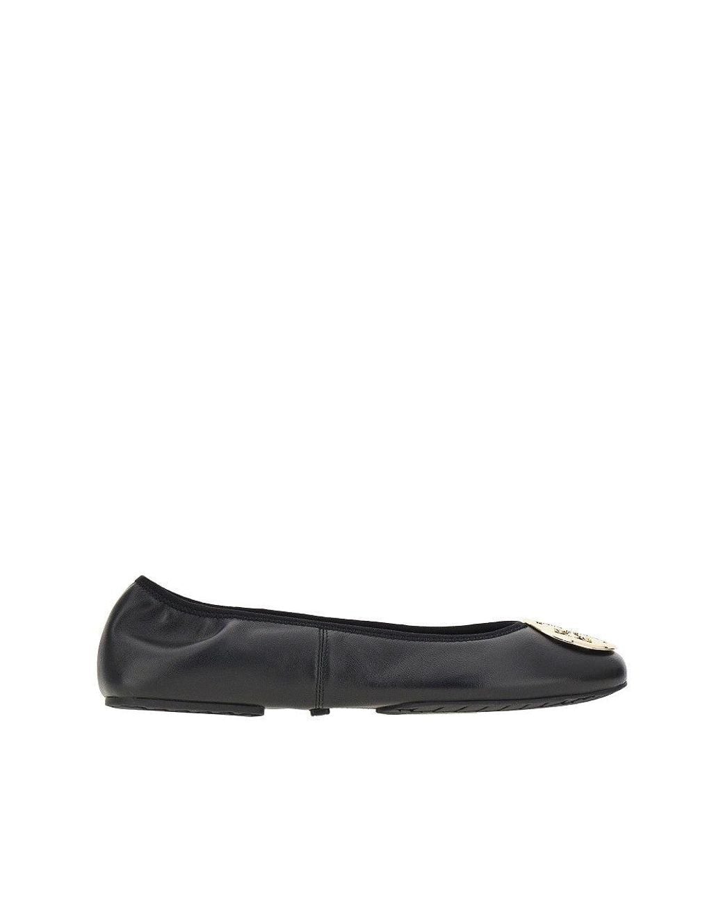 Tory Burch Black 'Reva' Nappa Leather Ballerinas