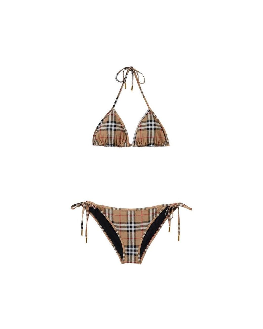 Burberry Metallic Bikini With Check Motif