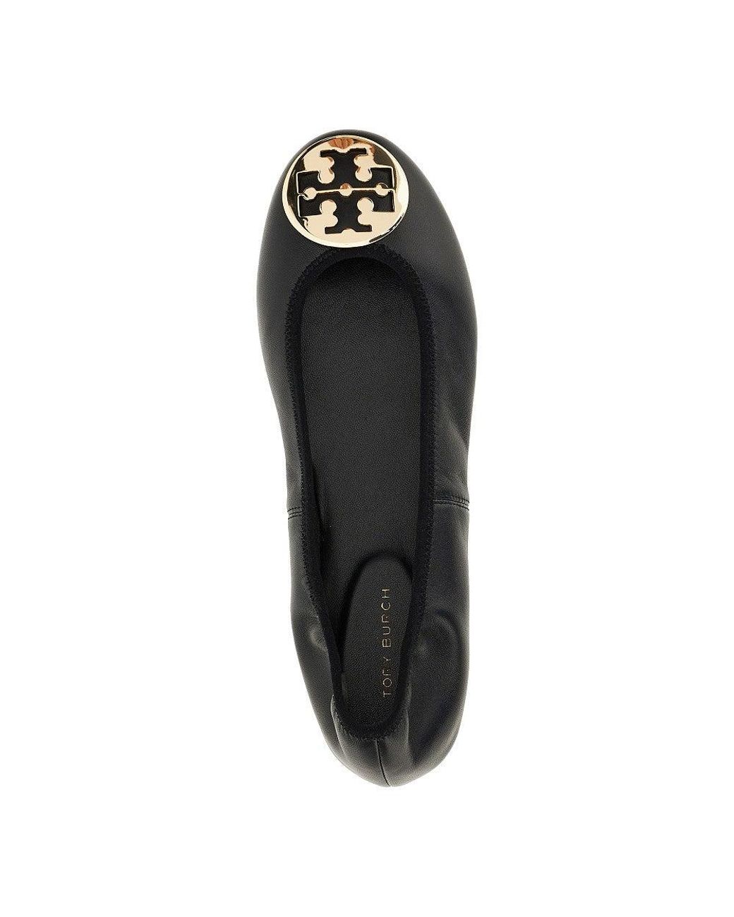 Tory Burch Black 'Reva' Nappa Leather Ballerinas