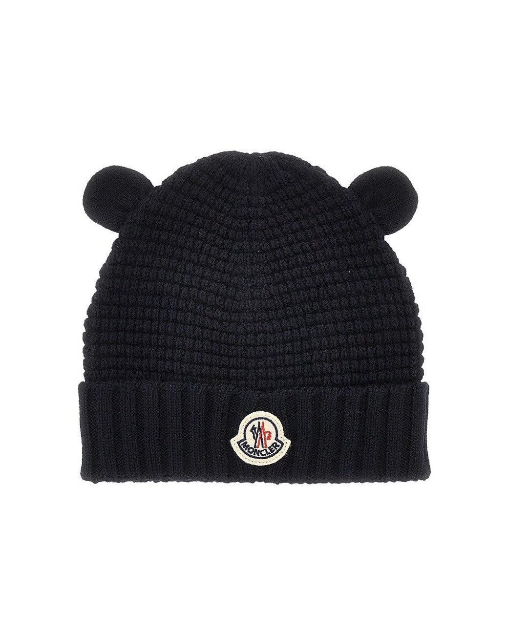 Moncler Blue Wool Beanie Hat With Ears Kids for men