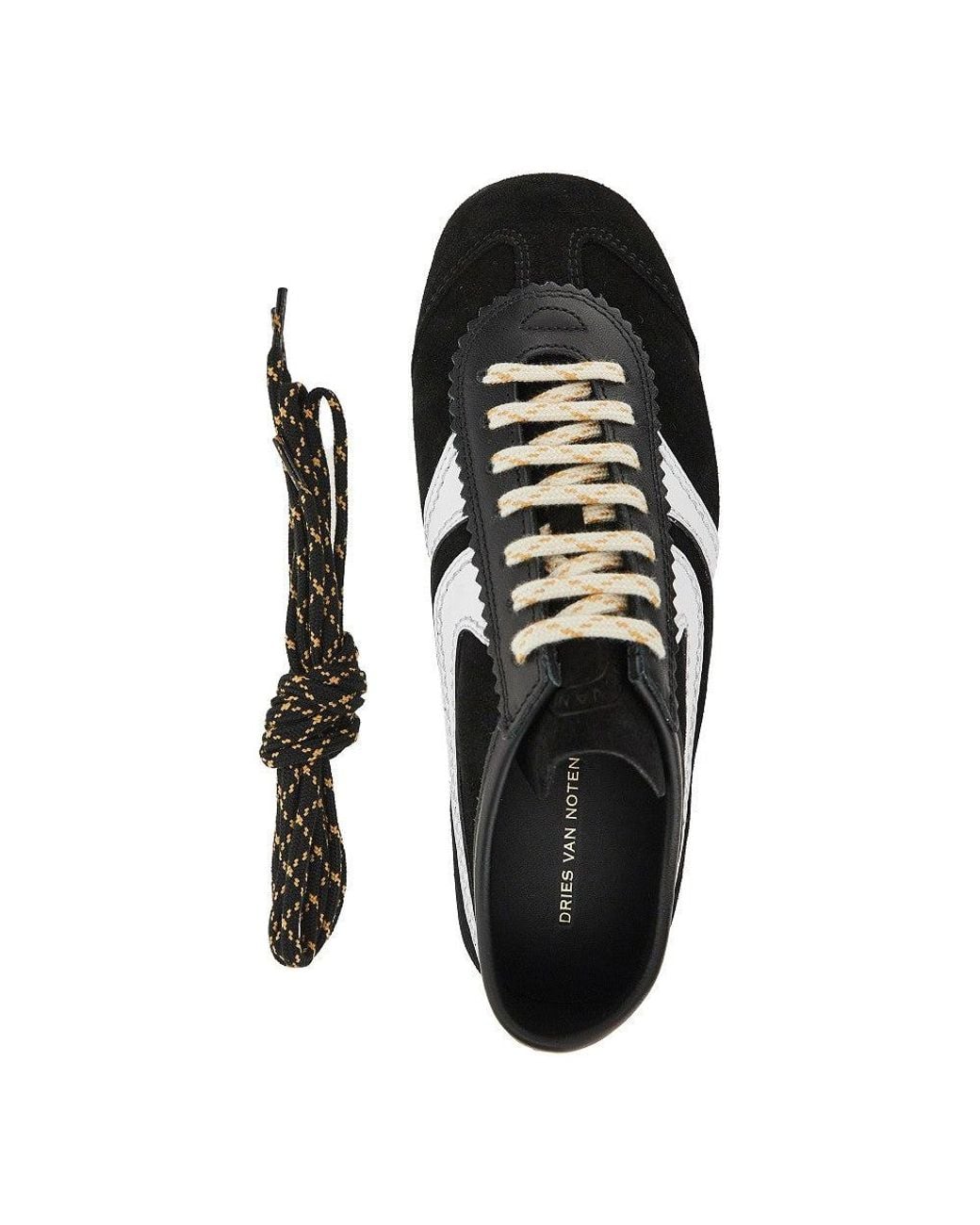 Dries Van Noten Black Suede Leather Sneakers