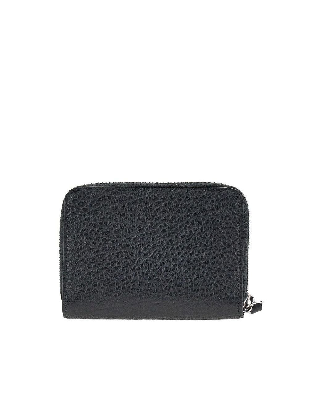 Maison Margiela Black 'Four Stitches' Leather Cardholder Pouch