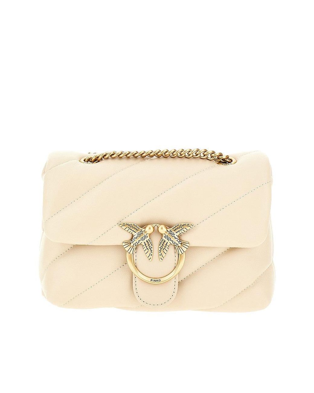 Pinko Natural Love Mini Puff Nappa Leather Bag