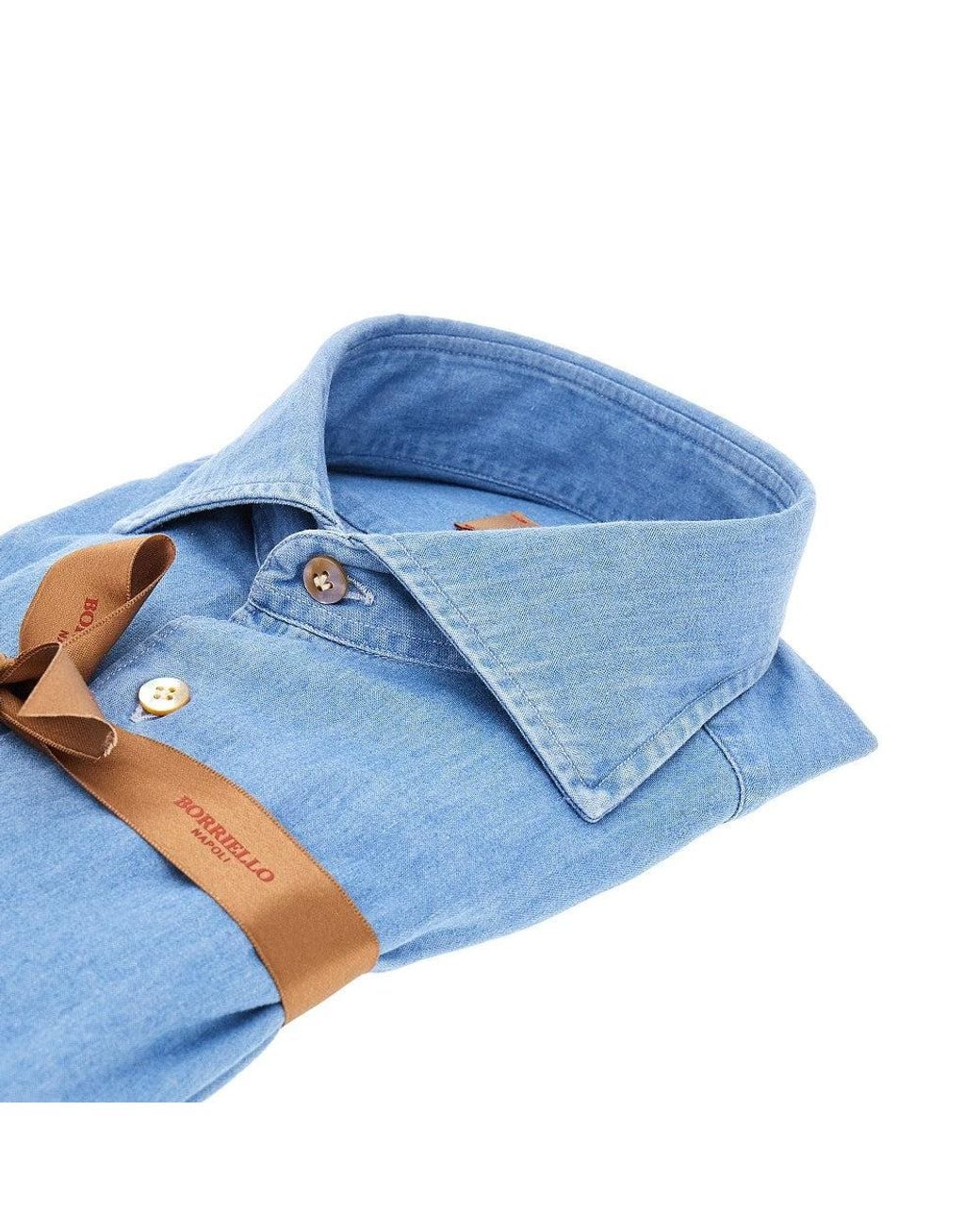 Borriello Blue Lightweight Denim Shirt for men