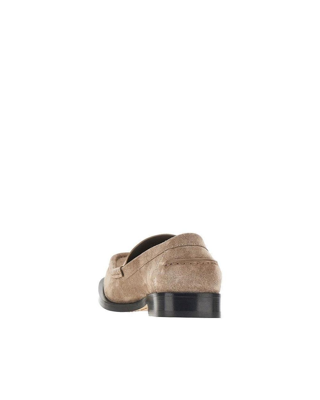 Loewe Gray 'Bobine' Suede Leather Loafers for men