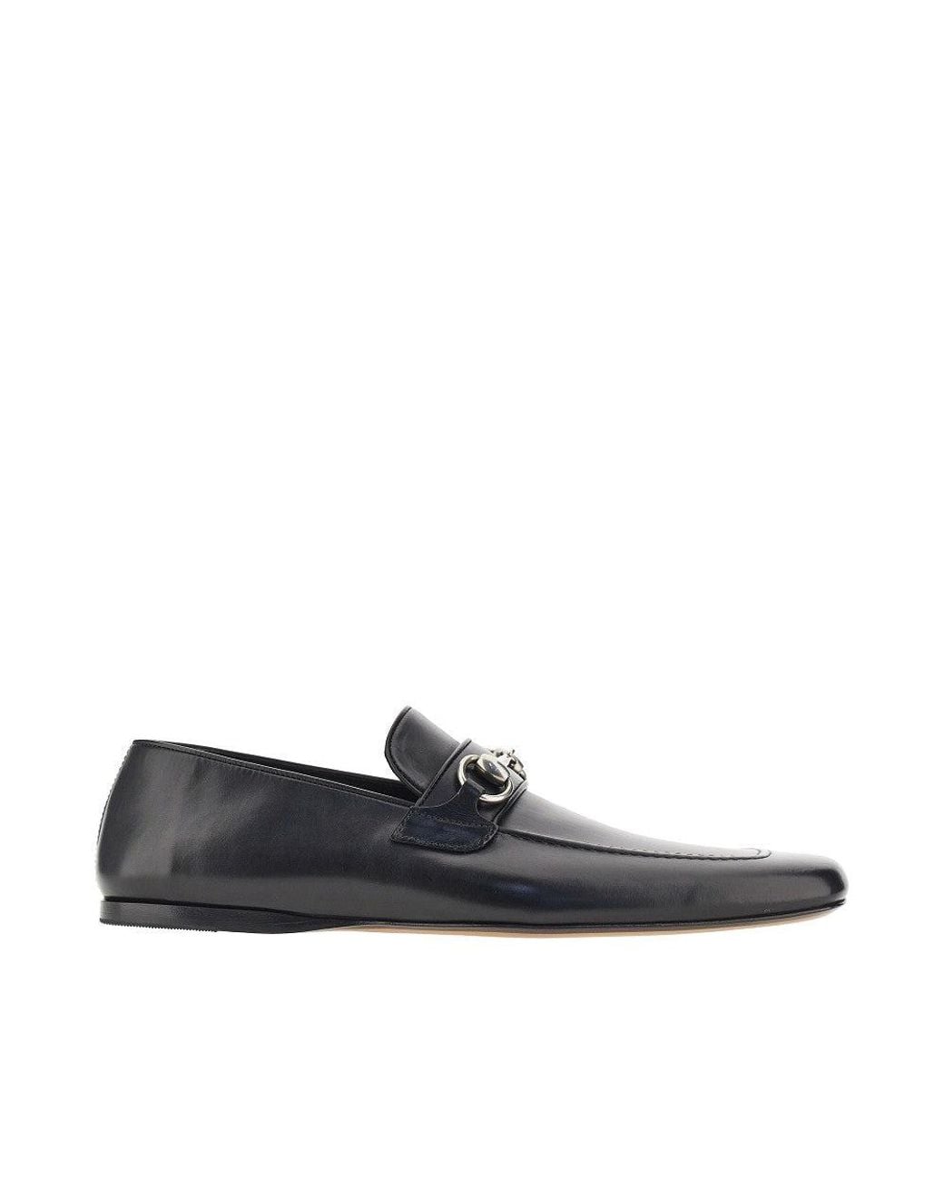 Gucci Blue Leather Loafers With Horsebit for men
