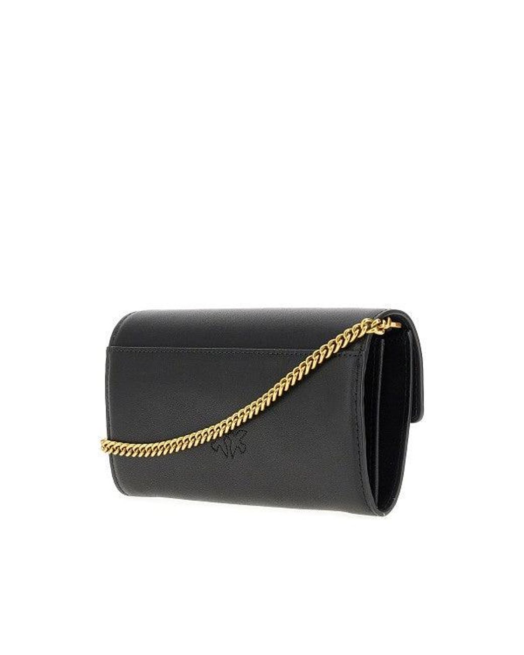 Pinko Black Love Bag One Leather Clutch