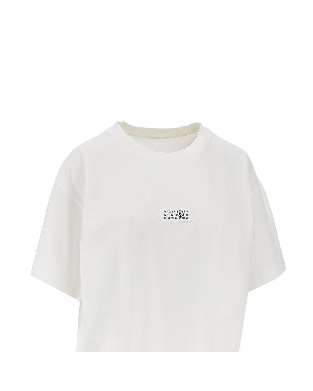 MM6 by Maison Margiela White Numeric Logo Label T-Shirt