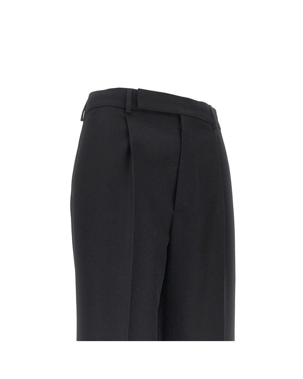 Saint Laurent Black Grain De Poudre Wool Pants