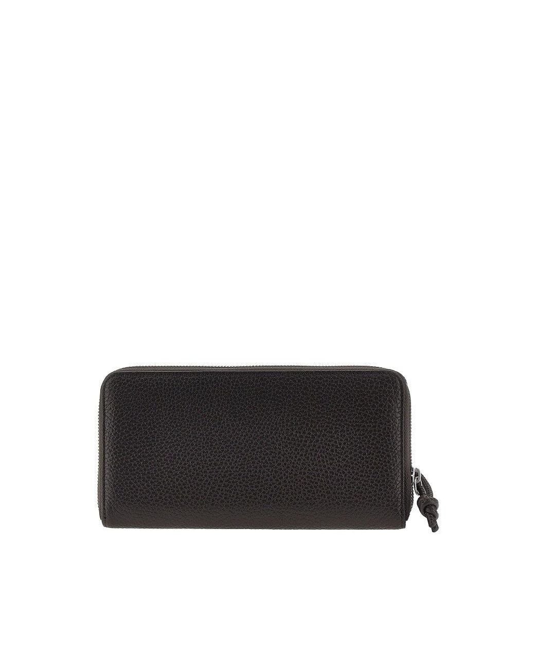 Emporio Armani Black Grained Leather Zip-Around Wallet for men