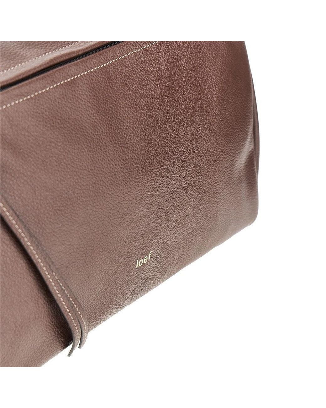 IOEF Brown Grained Leather 'Jill' Bag